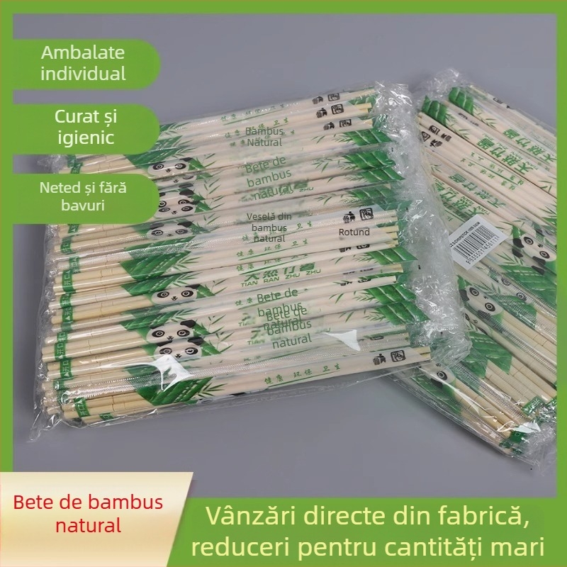 Bețișoare din bambus, de unică folosință, pentru restaurante, livrări și banchete, uz casnic, mic dejun și gustări