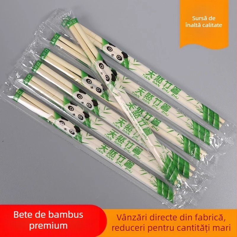 Bețișoare din bambus, de unică folosință, pentru restaurante, livrări și banchete, uz casnic, mic dejun și gustări