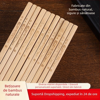 Bețișoare din bambus natural, durabile, antiderapante, gravate, de înaltă calitate