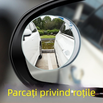 oglindă retrovizoare cu unghi larg, oglindă convexă auxiliară pentru unghiuri moarte, impermeabilă, rotundă, 360°, pentru mașini, sedan și SUV