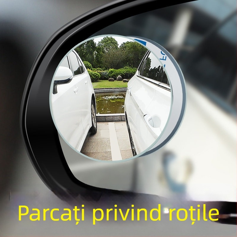 oglindă retrovizoare cu unghi larg, oglindă convexă auxiliară pentru unghiuri moarte, impermeabilă, rotundă, 360°, pentru mașini, sedan și SUV