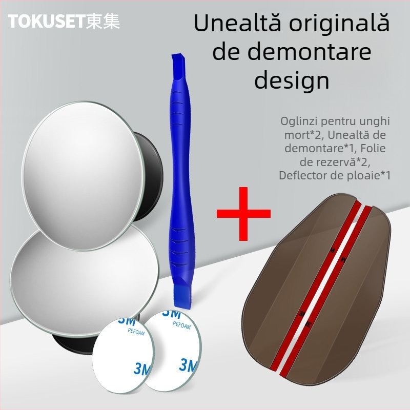 oglindă retrovizoare cu unghi larg, oglindă convexă auxiliară pentru unghiuri moarte, impermeabilă, rotundă, 360°, pentru mașini, sedan și SUV