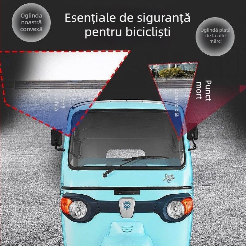 Oglindă retrovizoare pentru triciclu, unghi de vizionare 360°, fără zone moarte, oglindă convexă cu ventuză, spațiu vizual mare, universal