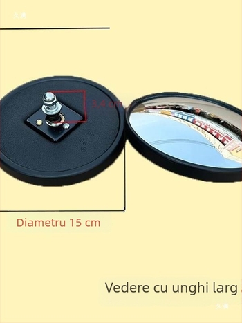 Oglindă retrovizoare pentru tricicletă electrică cu acoperiș, oglindă convexă mare rotundă de 15 cm pentru mers înapoi