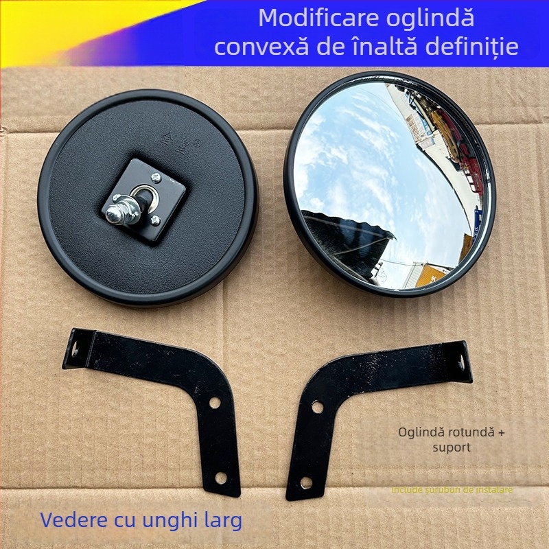 Oglindă retrovizoare pentru tricicletă electrică cu acoperiș, oglindă convexă mare rotundă de 15 cm pentru mers înapoi