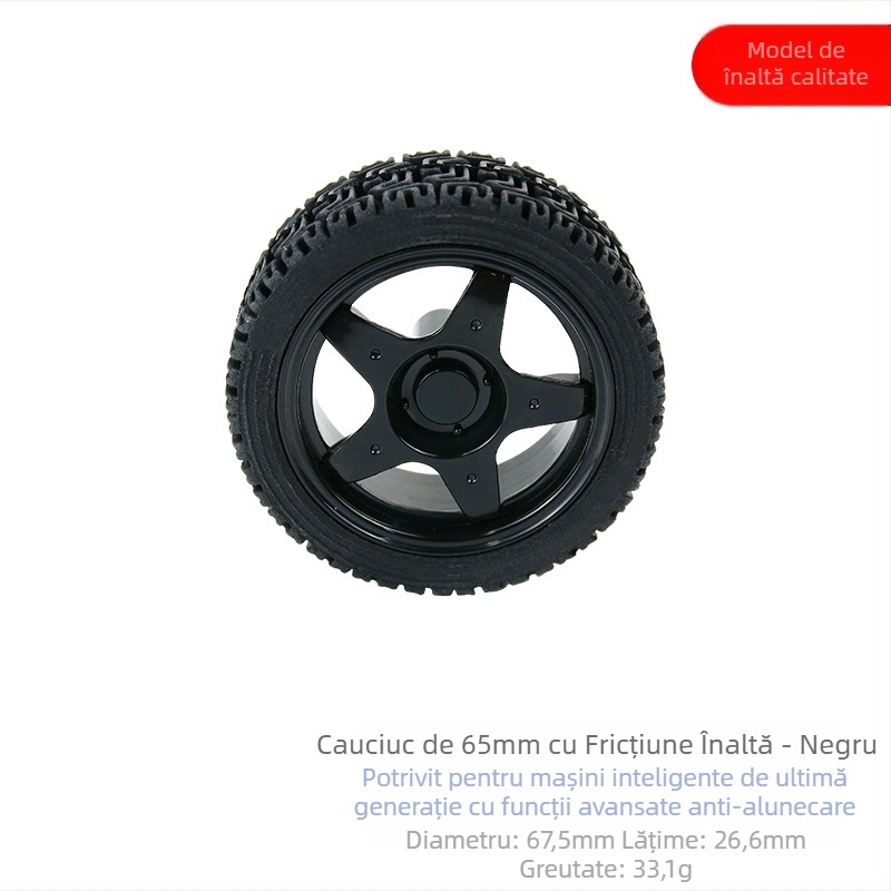 Anvelopă din cauciuc de 65 mm pentru mașină inteligentă de curse, cu inel interior, pentru robot DIY TT motor de reducere
