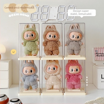Cutie de afișaj Labubu – acrilic transparent, pentru depozitare și expunere Blind Box Bubble Mart
