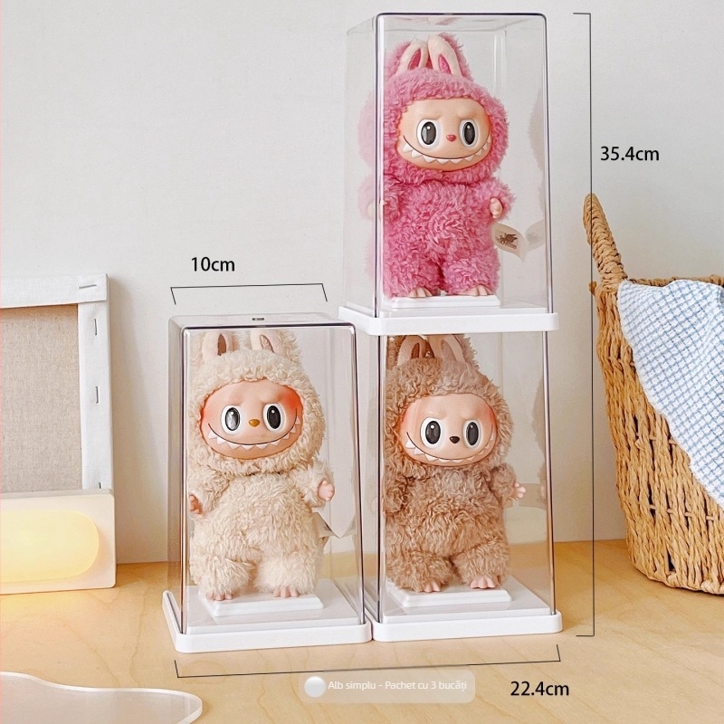 Cutie de afișaj Labubu – acrilic transparent, pentru depozitare și expunere Blind Box Bubble Mart