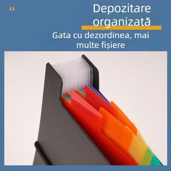 Mapă A4 cu capacitate mare pentru studenți, organizator cu mai multe niveluri, 24 de buzunare, organizator de birou