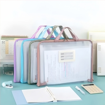 Organizator transparent A4 pentru elevi, compartimente din plasă în mai multe straturi pentru documente și cărți, capacitate mare