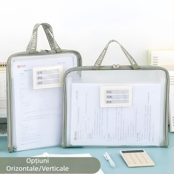 Organizator transparent A4 pentru elevi, compartimente din plasă în mai multe straturi pentru documente și cărți, capacitate mare