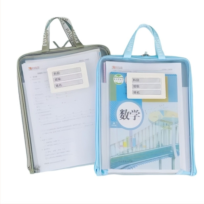 Organizator transparent A4 pentru elevi, compartimente din plasă în mai multe straturi pentru documente și cărți, capacitate mare