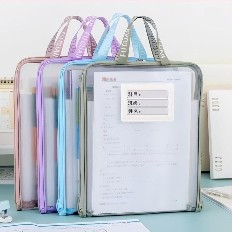 Organizator transparent A4 pentru elevi, compartimente din plasă în mai multe straturi pentru documente și cărți, capacitate mare