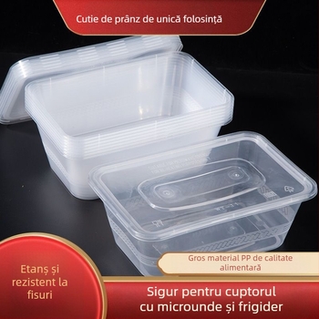 Cutie transparentă de unică folosință pentru masă, cu formă dreptunghiulară și circulară, din plastic, pereți groși, pentru mesele la pachet și conservarea fructelor