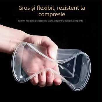 Cutie transparentă de unică folosință pentru masă, cu formă dreptunghiulară și circulară, din plastic, pereți groși, pentru mesele la pachet și conservarea fructelor