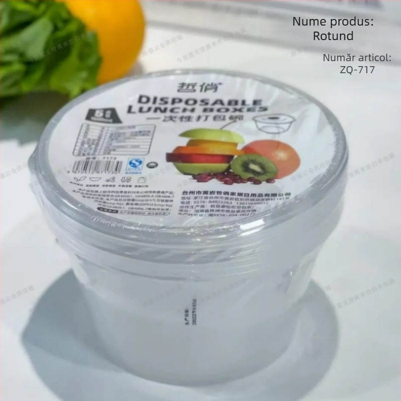 Cutie transparentă de unică folosință pentru masă, cu formă dreptunghiulară și circulară, din plastic, pereți groși, pentru mesele la pachet și conservarea fructelor