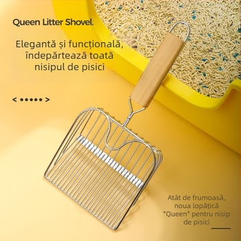 Set metalic de linguri pentru nisip de pisică, cu găuri fine