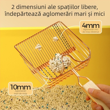 Set metalic de linguri pentru nisip de pisică, cu găuri fine