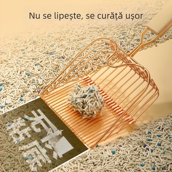 Set metalic de linguri pentru nisip de pisică, cu găuri fine