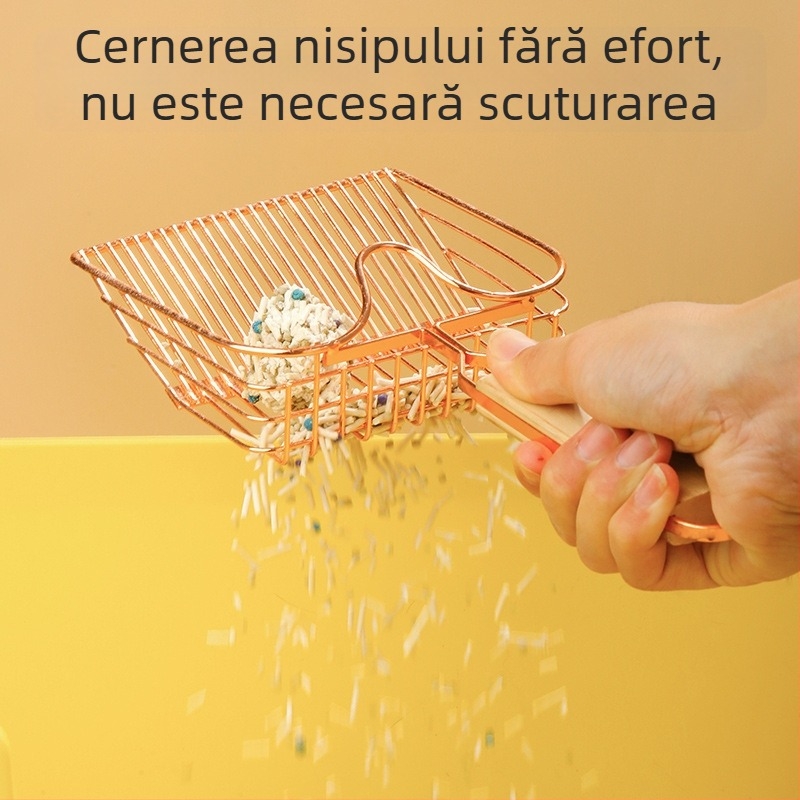 Set metalic de linguri pentru nisip de pisică, cu găuri fine