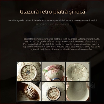 Set ceramic de ceai din porțelan albastru-bleu pentru ceremonia ceaiului, cu șase accesorii: clips pentru ceai, perie pentru ceainic, linguriță de ceai, suport pentru ceașcă, ac de ceai și cutie pentru ceai.