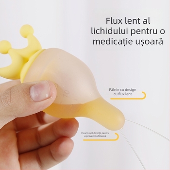 Doser de medicamente din silicon pentru bebeluți – dozator de apă în formă de mamelon, previne înecarea