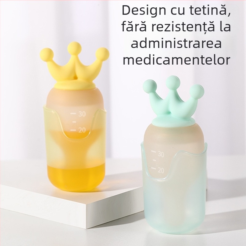 Doser de medicamente din silicon pentru bebeluți – dozator de apă în formă de mamelon, previne înecarea