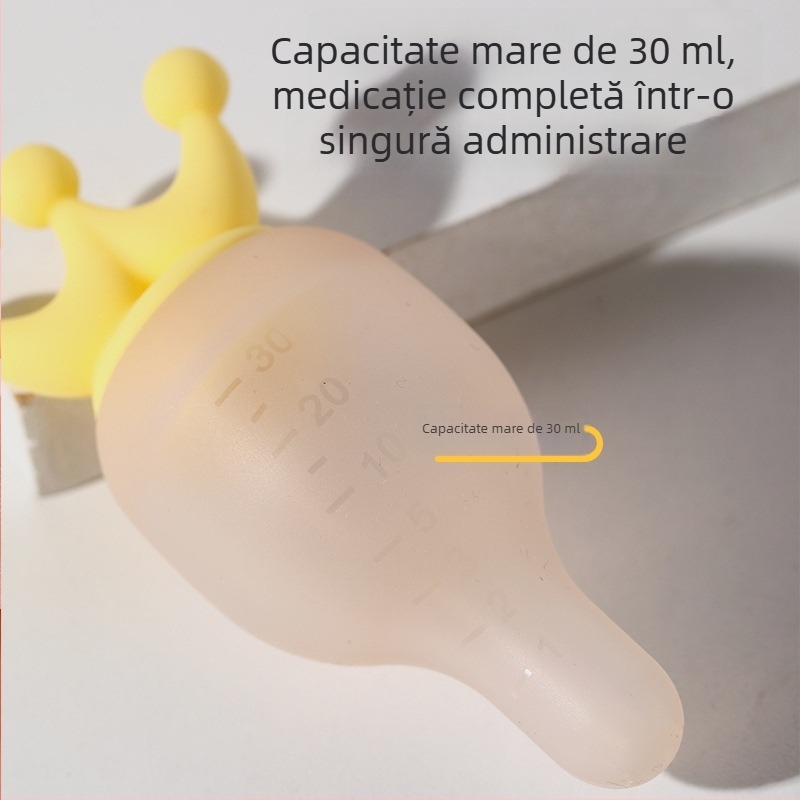 Doser de medicamente din silicon pentru bebeluți – dozator de apă în formă de mamelon, previne înecarea