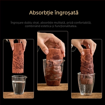 Prosop de ceai din bumbac, absorbant și îngroșat, pentru masă de ceai, dimensiune mică, covoraș pentru ceai, accesoriu pentru setul de ceai