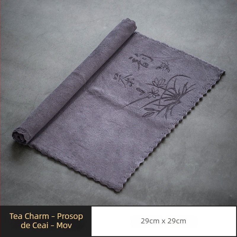 Prosop de ceai din bumbac, absorbant și îngroșat, pentru masă de ceai, dimensiune mică, covoraș pentru ceai, accesoriu pentru setul de ceai