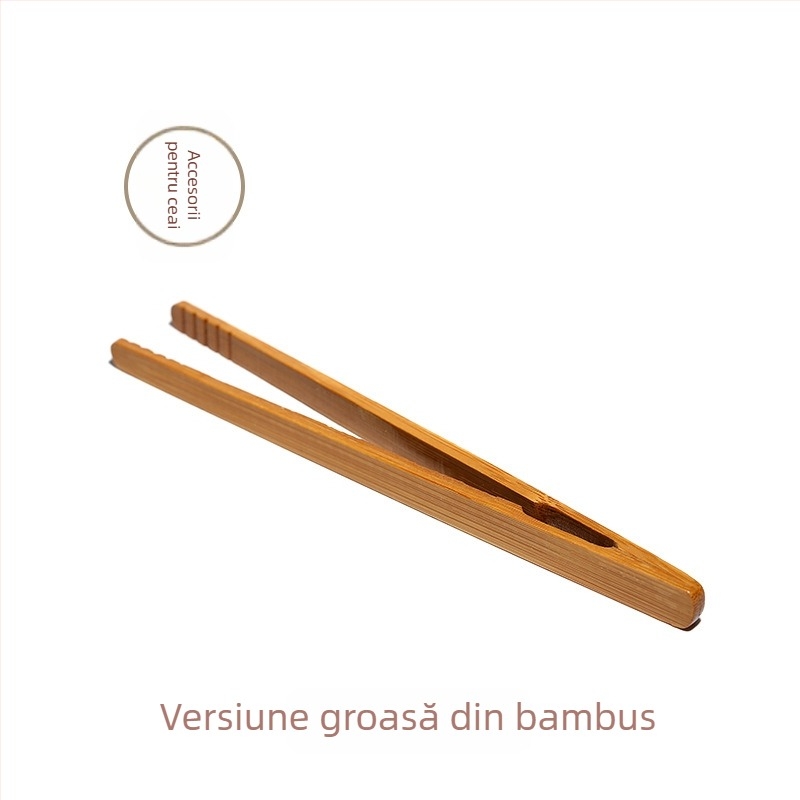 Accesorii din bambus pentru ceremonia ceaiului: clips pentru ceașcă și pensetă pentru ceai, componente Gongfu tea set