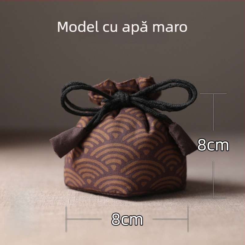 Geantă de călătorie din Peach Skin pentru depozitarea ceainicelor, ceștilor, seturi de ceai și accesorii pentru ceremonia ceaiului