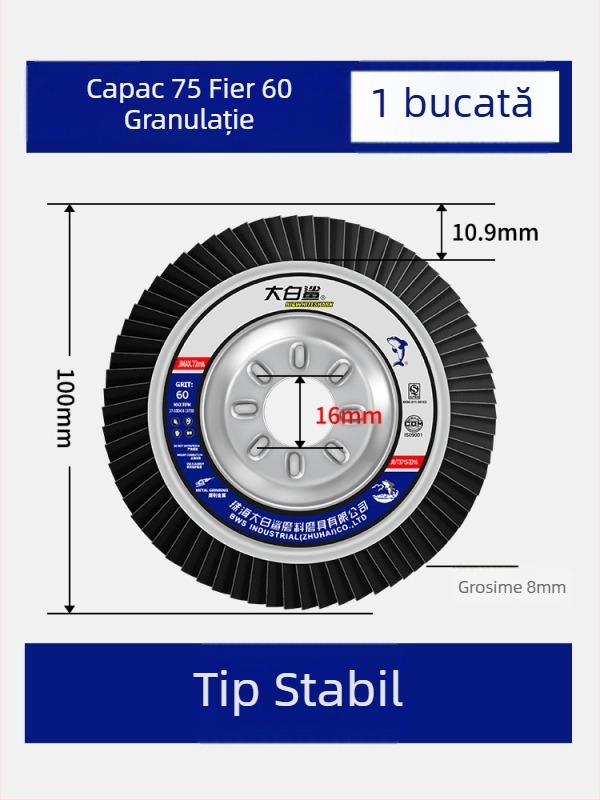 Disc de polisare industrial pentru polizor unghiular – disc de polisare îngroșat, șmirghel din oțel inoxidabil