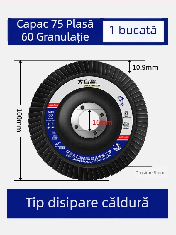 Disc de polisare industrial pentru polizor unghiular – disc de polisare îngroșat, șmirghel din oțel inoxidabil