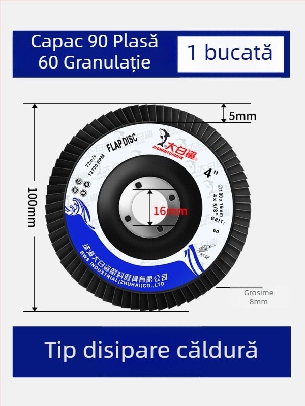 Disc de polisare industrial pentru polizor unghiular – disc de polisare îngroșat, șmirghel din oțel inoxidabil