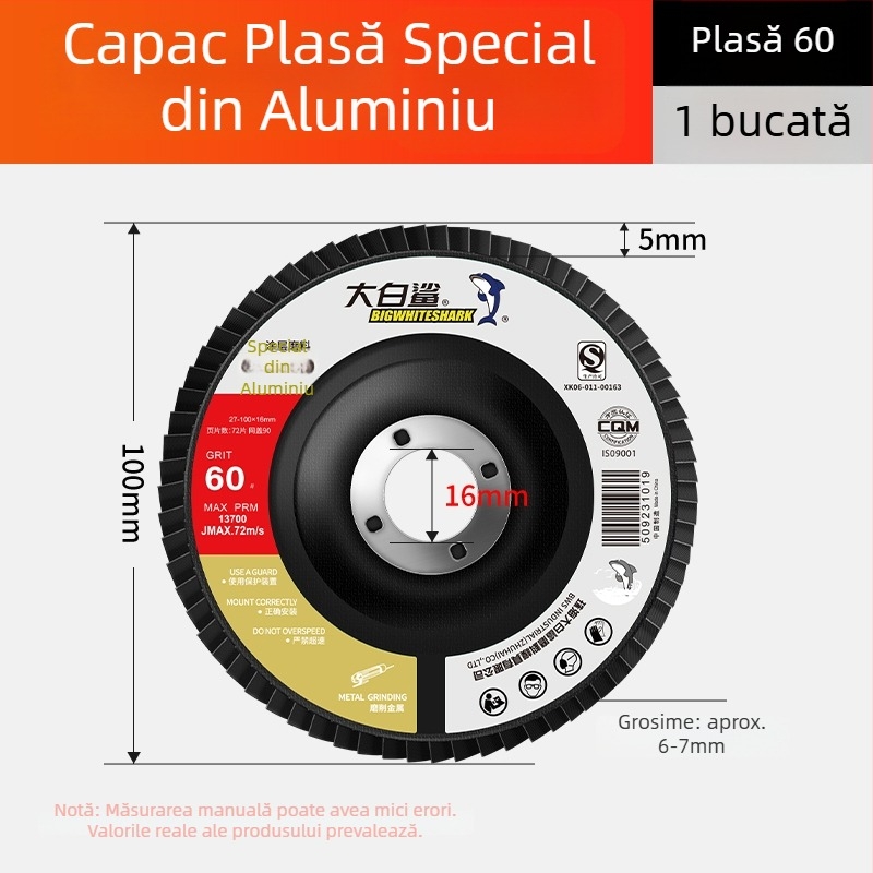 Disc de polisare industrial pentru polizor unghiular – disc de polisare îngroșat, șmirghel din oțel inoxidabil