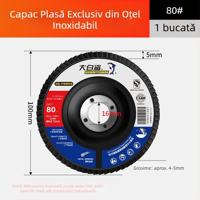 Disc de polisare industrial pentru polizor unghiular – disc de polisare îngroșat, șmirghel din oțel inoxidabil