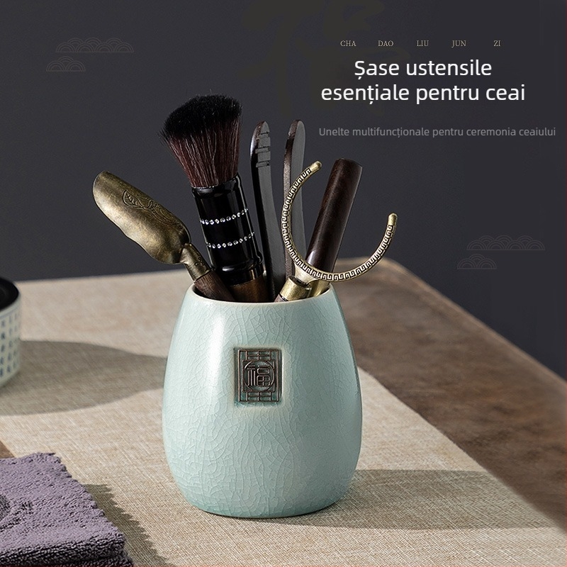 Set ceramic pentru ceremonia ceaiului, șase piese