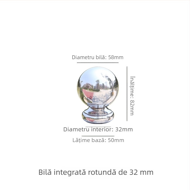 Sferă goală din oțel inoxidabil 304 cu bază pentru balustrade de scări, stâlpi de ușă și garduri