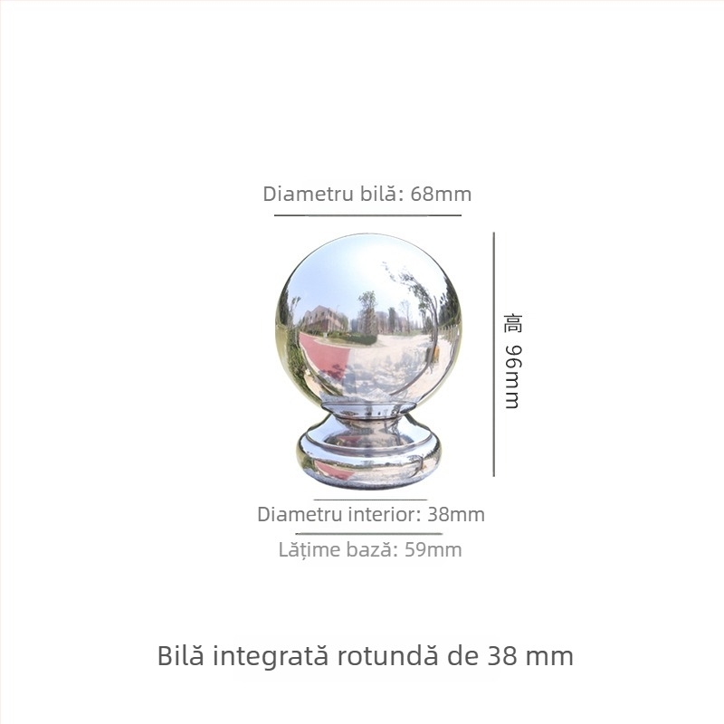 Sferă goală din oțel inoxidabil 304 cu bază pentru balustrade de scări, stâlpi de ușă și garduri