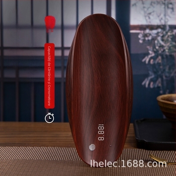 Cântar electronic pentru ceai, finisaj cu nuanță lemnoasă, corp din rășină, dimensiuni 16,5 x 7 x 2,5 cm, greutate 220 g, cu cutie cadou