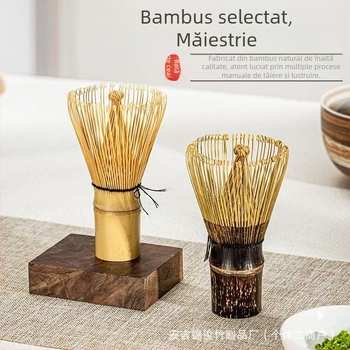 Set handmade din bambus pentru whisk de matcha, accesorii pentru perie și amestecător în bolul de ceai, unelte de ceai din dinastia Song