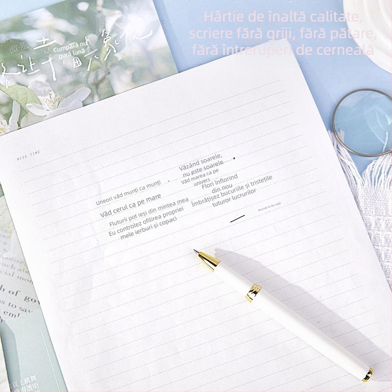 Set A4 de hârtie pentru scris și plicuri – Seria Sunset Sweetheart – Cuplu studențesc romantic, artistic, pentru confesiune de sărbători