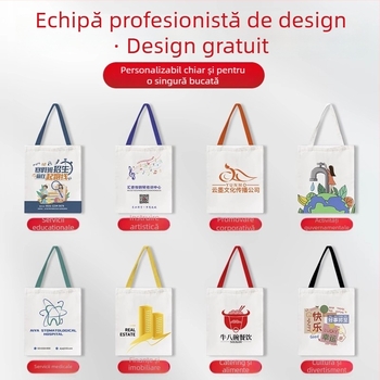 Geantă din pânză cu logo personalizat, tote premium pentru expoziții, geantă de cumpărături ecologică, la gros