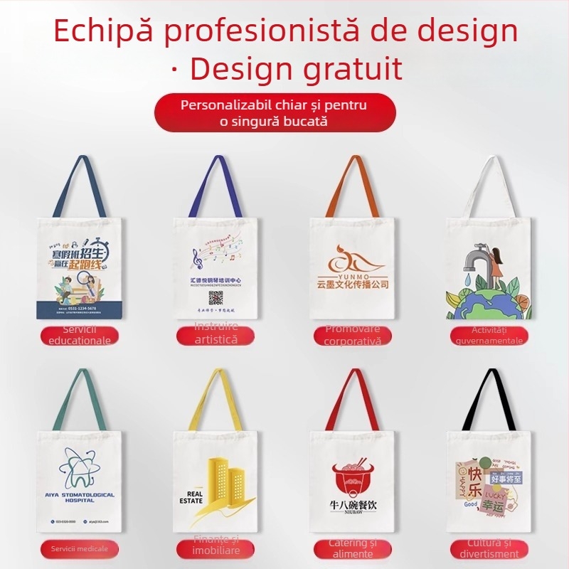 Geantă din pânză cu logo personalizat, tote premium pentru expoziții, geantă de cumpărături ecologică, la gros