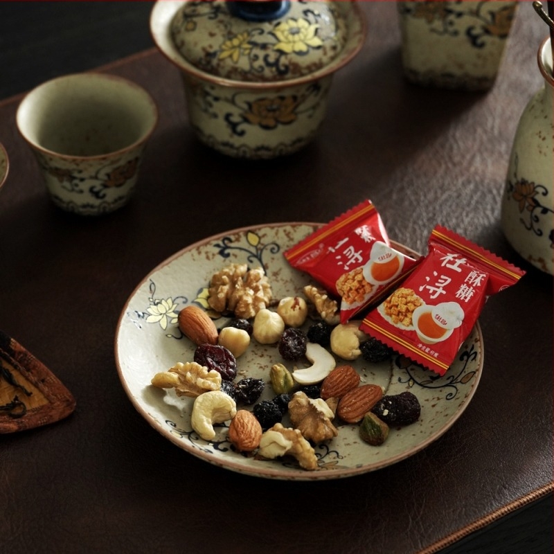 Gaiwan bleu-albastru cu glazură roșu piatră, set ceai retro Kung Fu, ceașcă mare de ceai chinezesc pentru uz casnic
