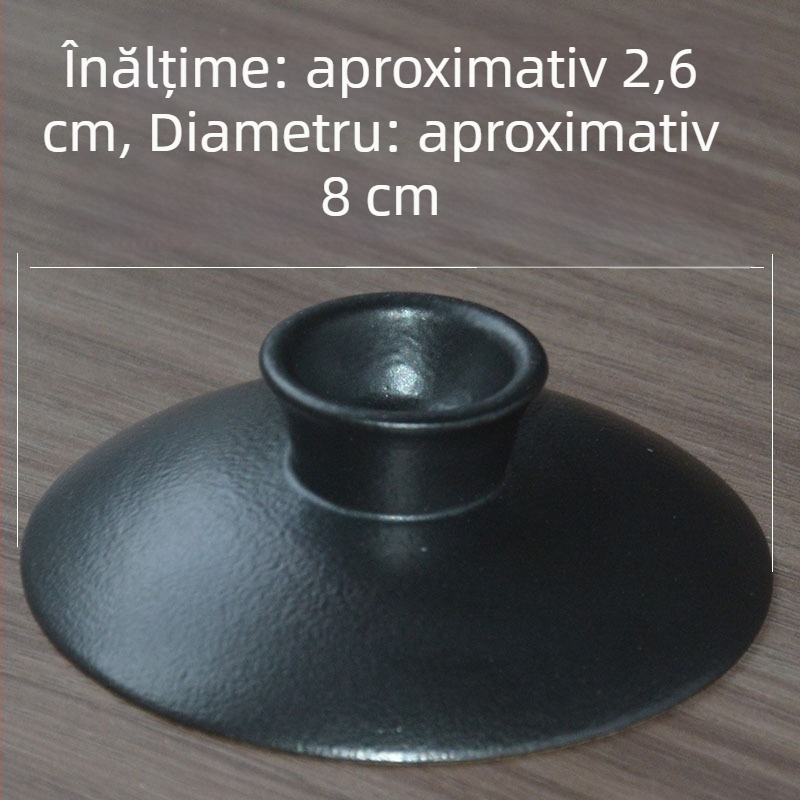 Vas de ceai ceramic negru cu capac, mic, 85 ml, pentru ceremonia Kung Fu a ceaiului