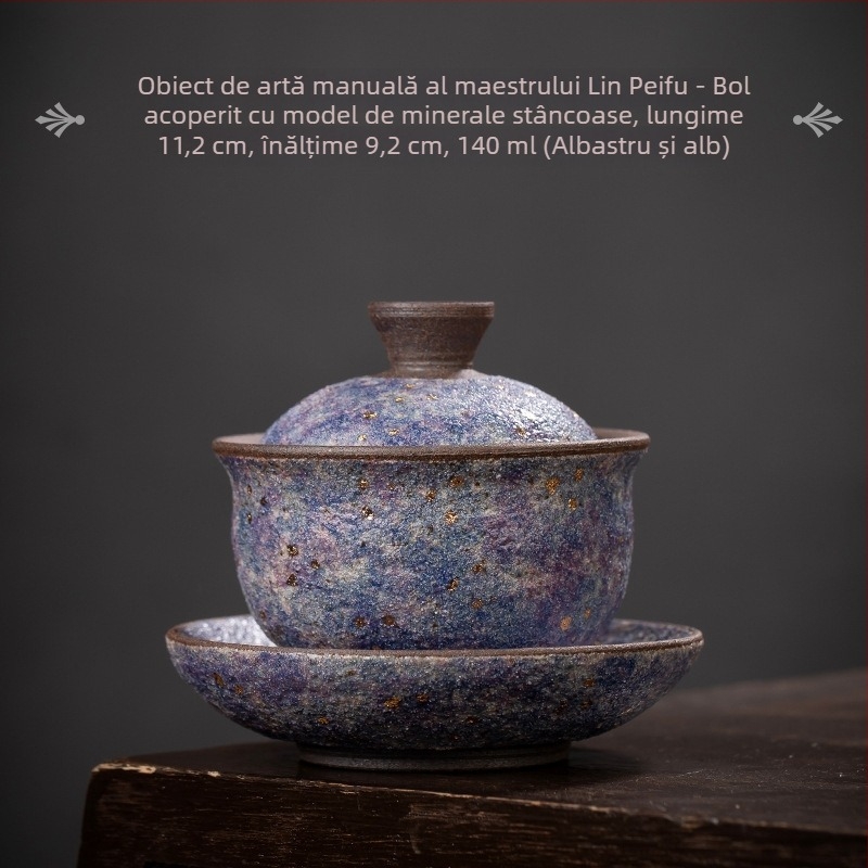Ceașcă de ceai ceramică cu capac, set Gongfu modern minimalist pentru ceai, bol principal pentru ceai