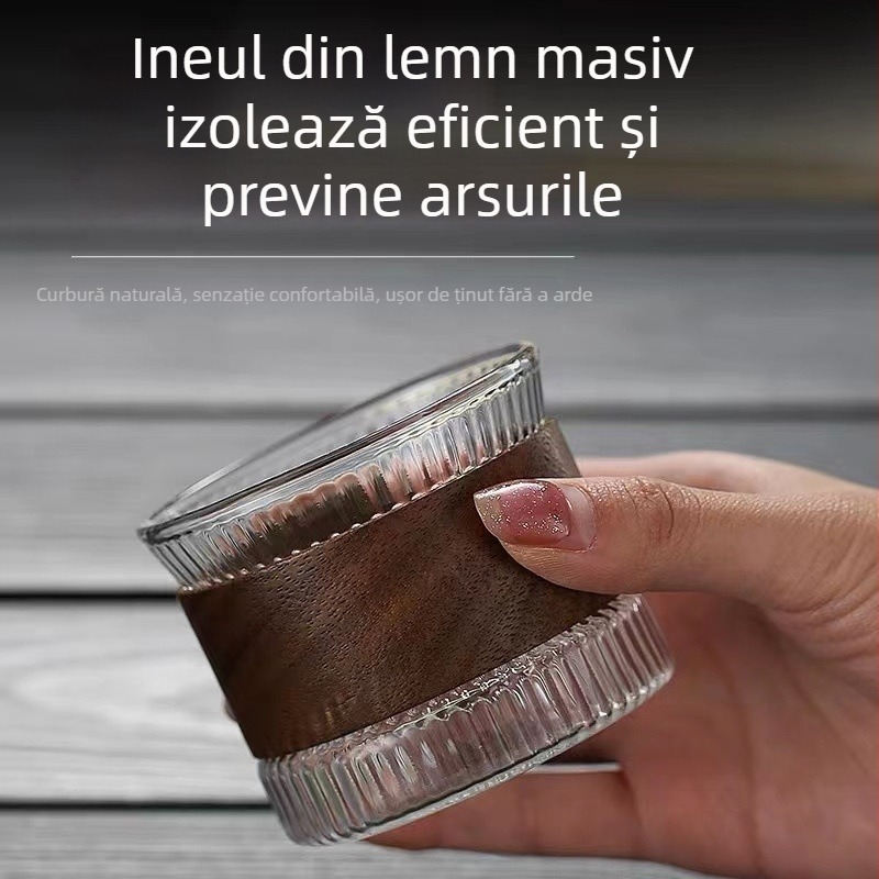 Ceșcuță de ceai din sticlă cu model ciocănit, stil japonez, rezistentă la căldură, ceașcă mică de degustare