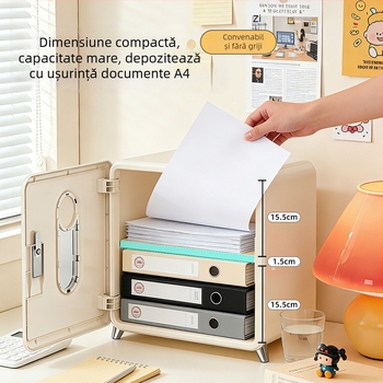 Cutie de depozitare pentru birou — documente, bijuterii și obiecte, cu lacăt cu parolă; organizator de fișiere, depozitare de lux